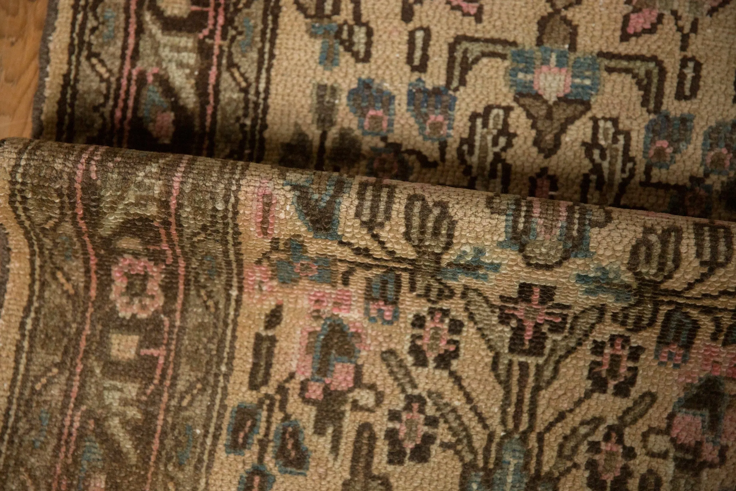 2.5x10.5 Vintage Distressed Bibikabad Rug Runner
