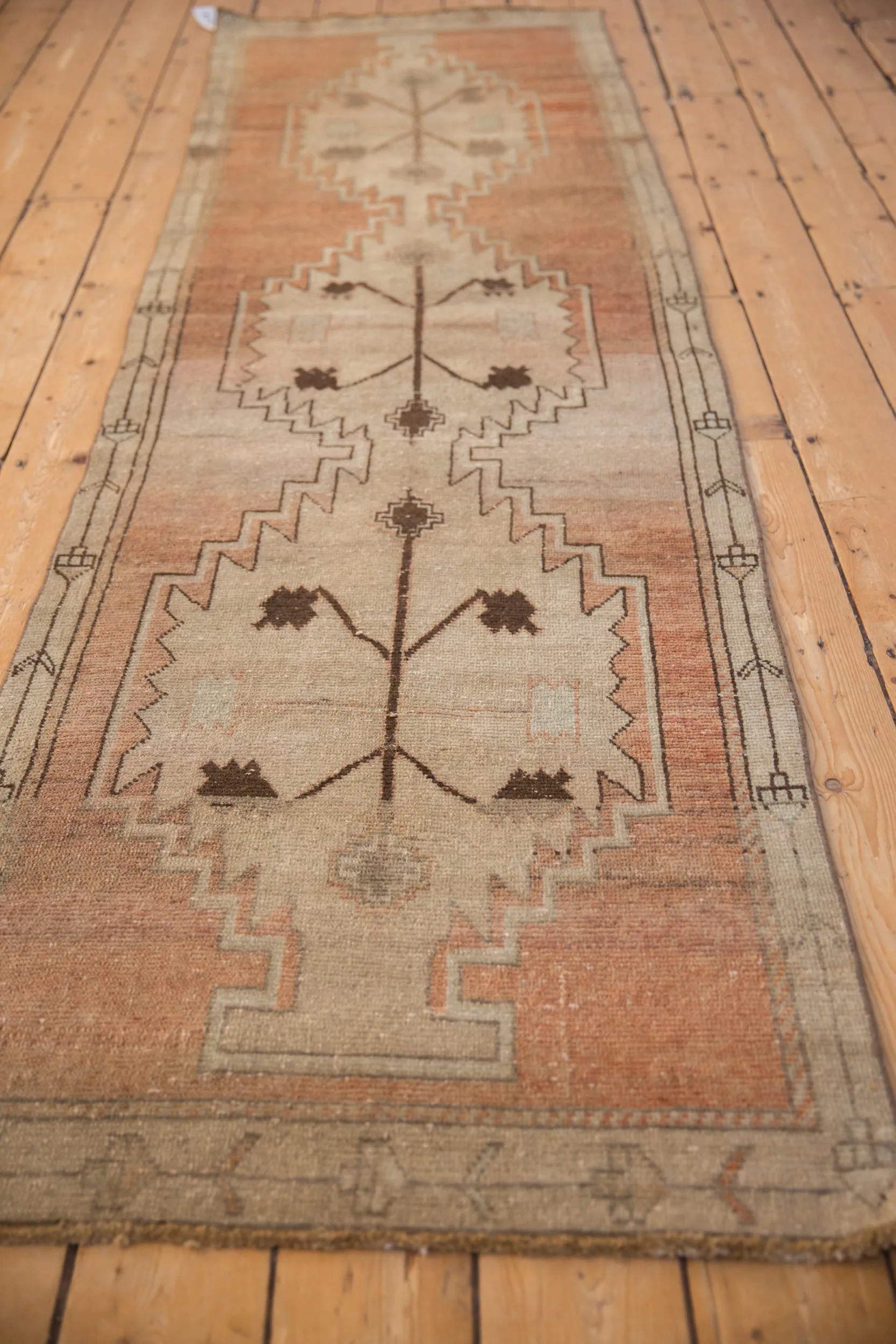 2.5x9.5 Vintage Distressed Oushak Rug Runner
