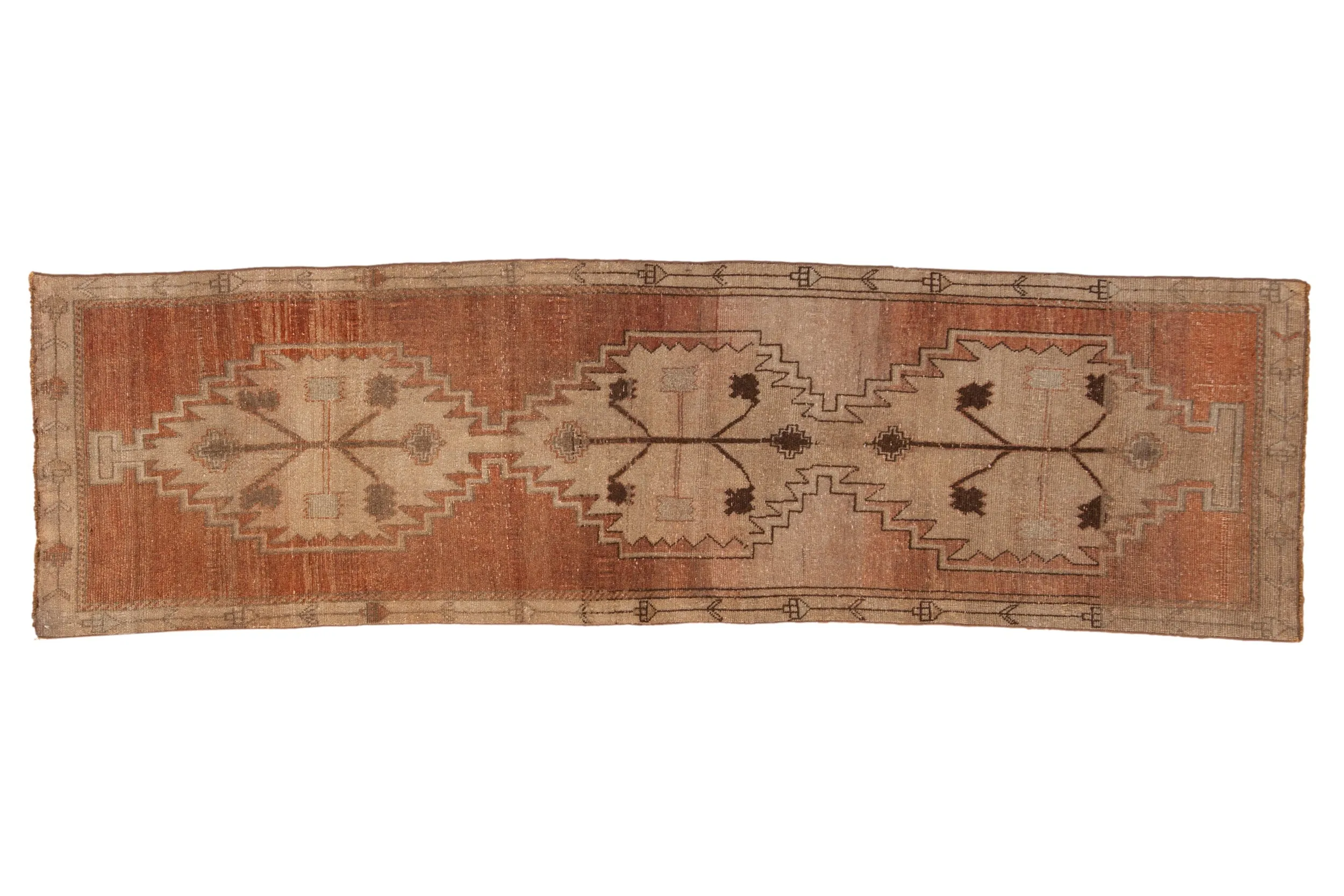 2.5x9.5 Vintage Distressed Oushak Rug Runner