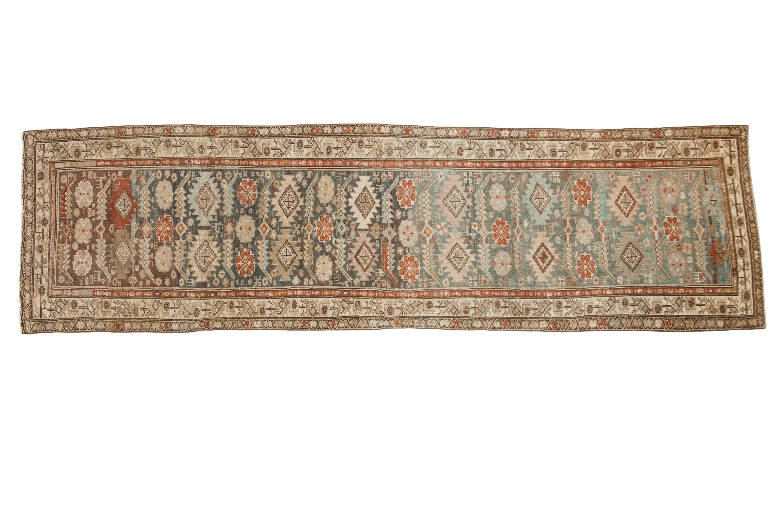 3.5x13 Vintage Distressed Malayer Rug Runner