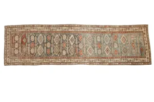 3.5x13 Vintage Distressed Malayer Rug Runner