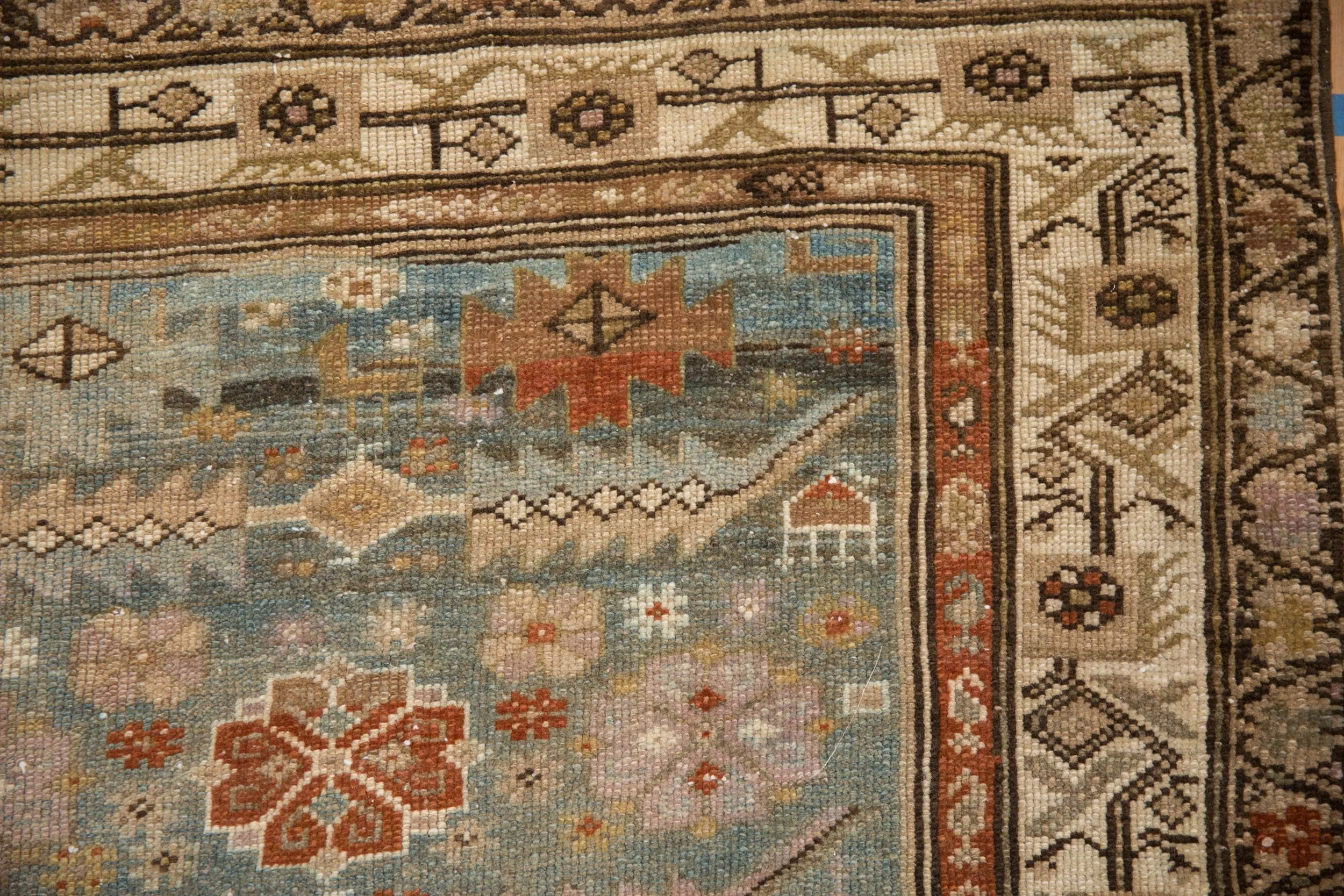 3.5x13 Vintage Distressed Malayer Rug Runner