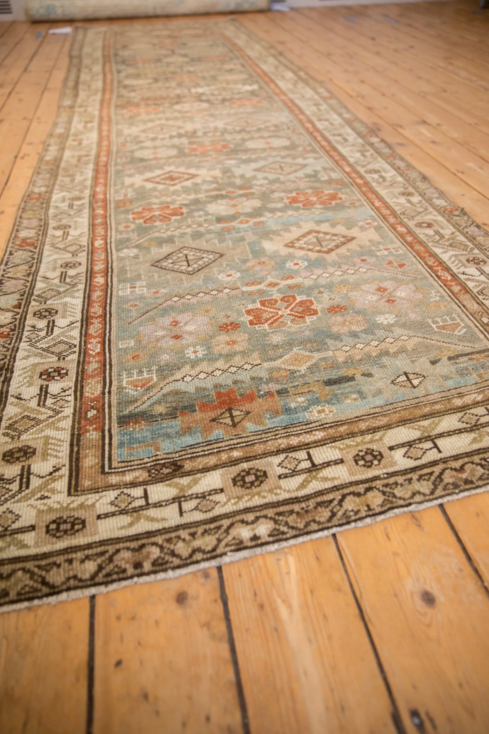 3.5x13 Vintage Distressed Malayer Rug Runner