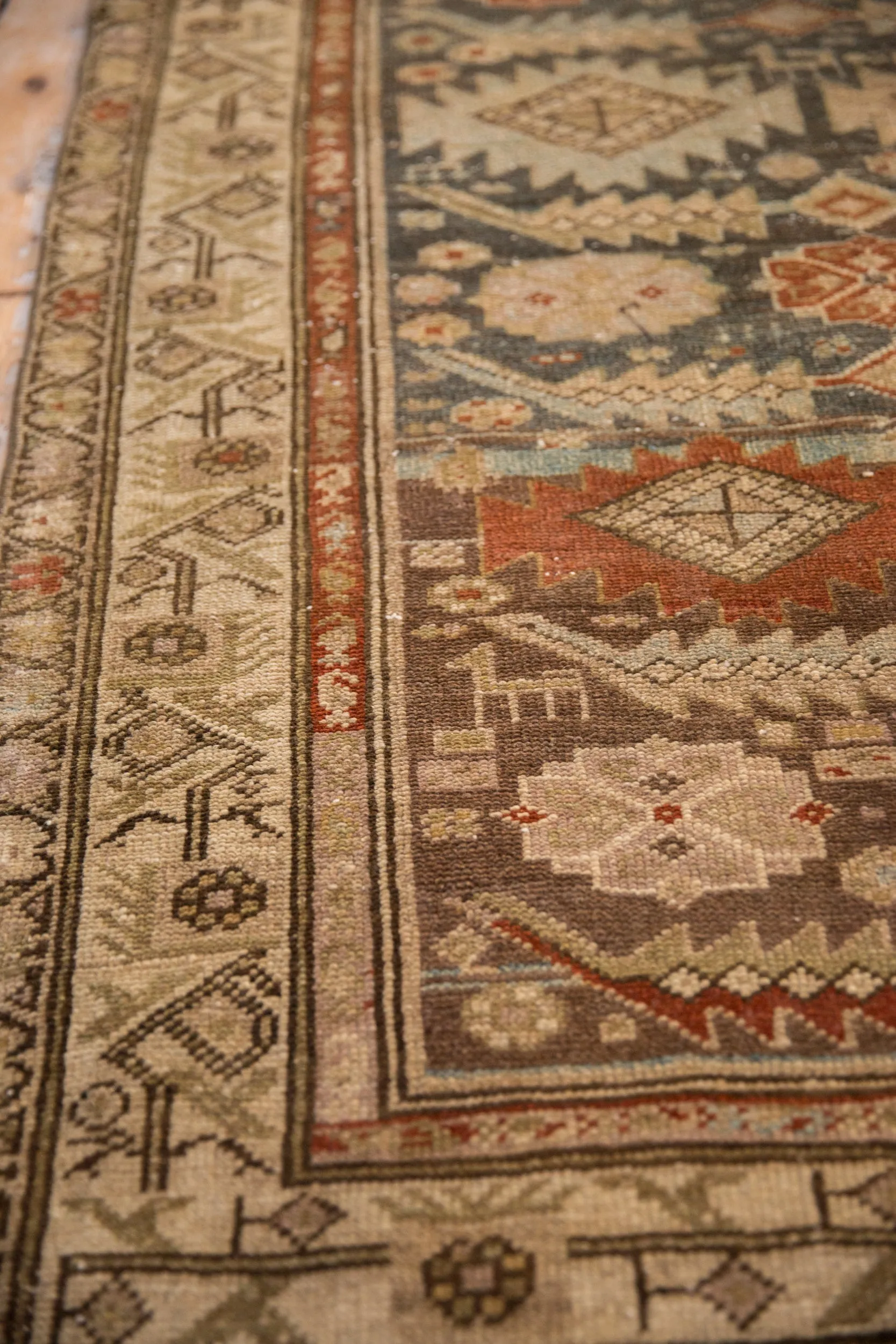 3.5x13 Vintage Distressed Malayer Rug Runner