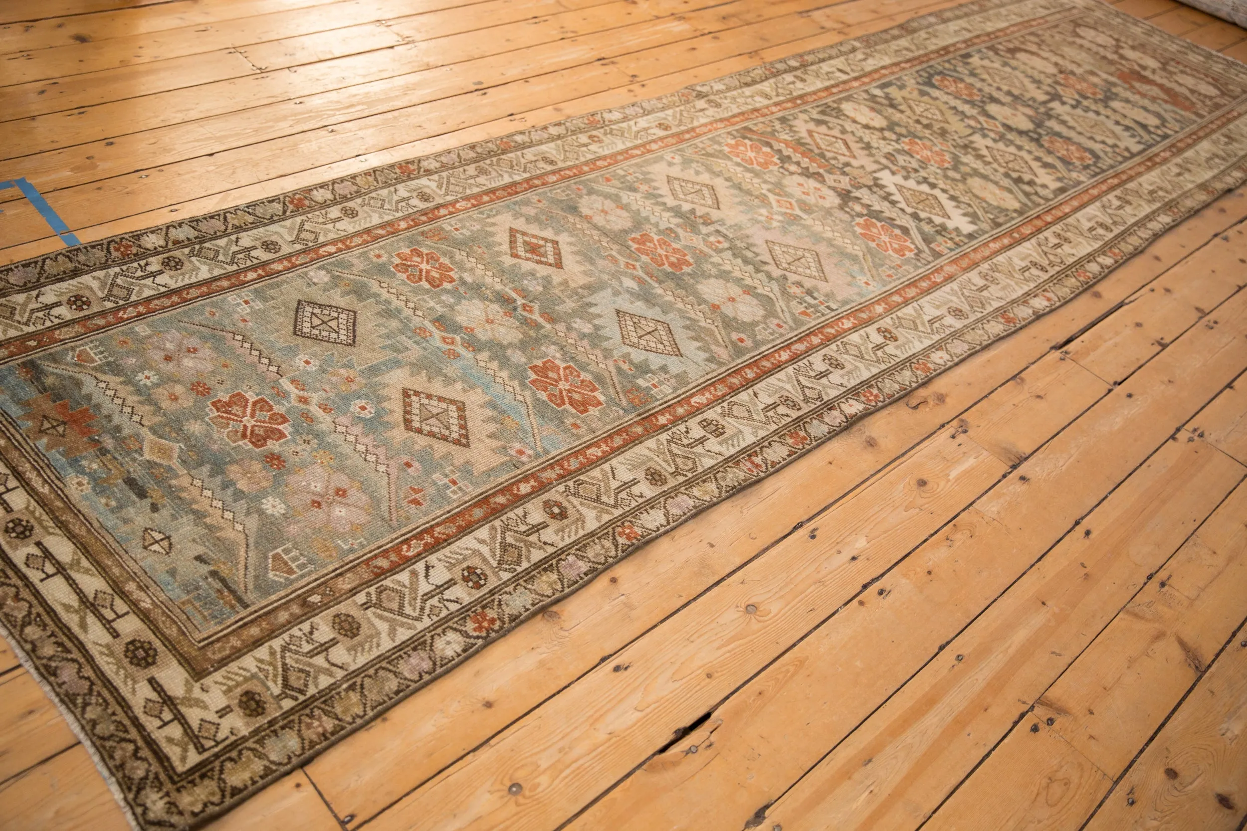 3.5x13 Vintage Distressed Malayer Rug Runner