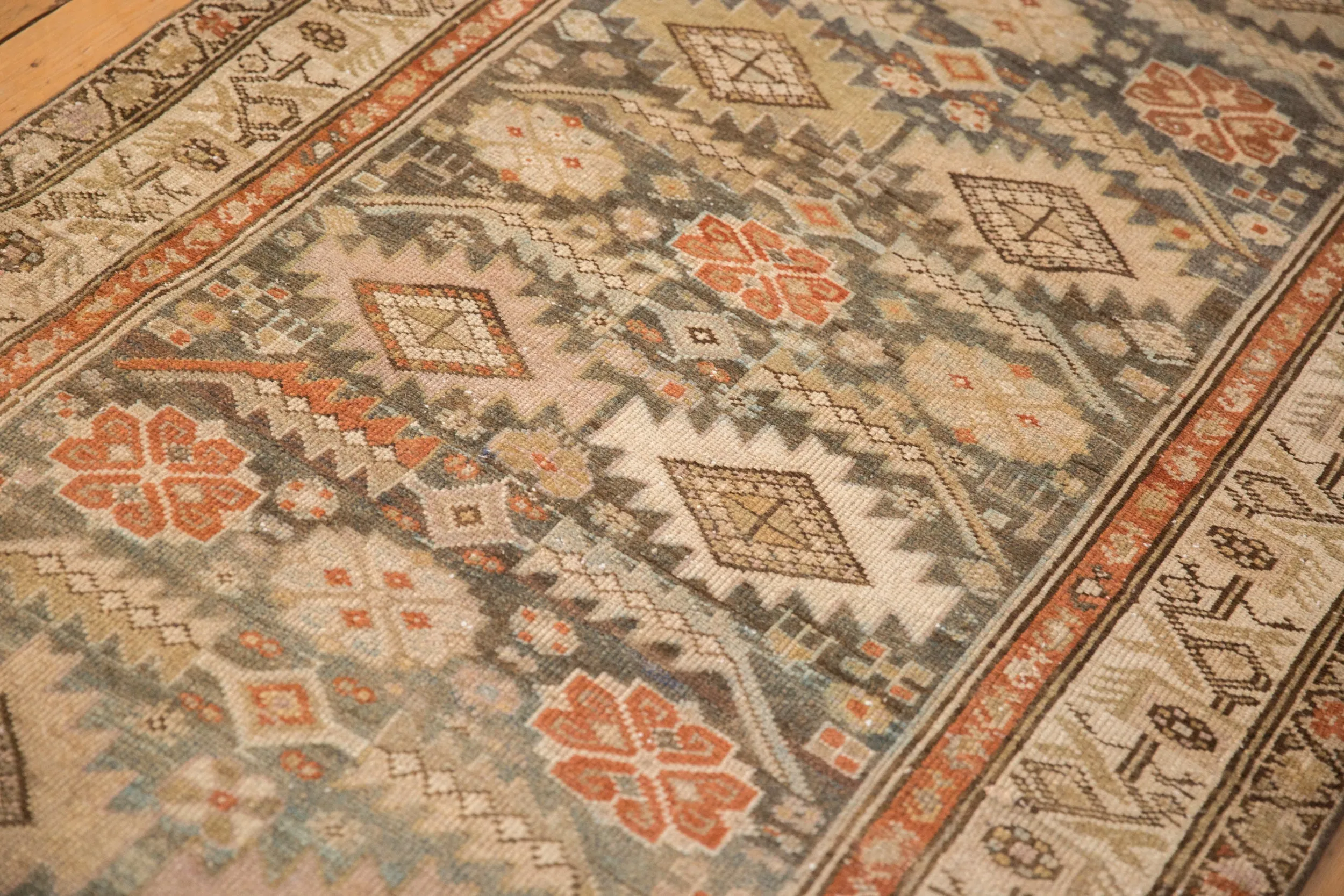 3.5x13 Vintage Distressed Malayer Rug Runner