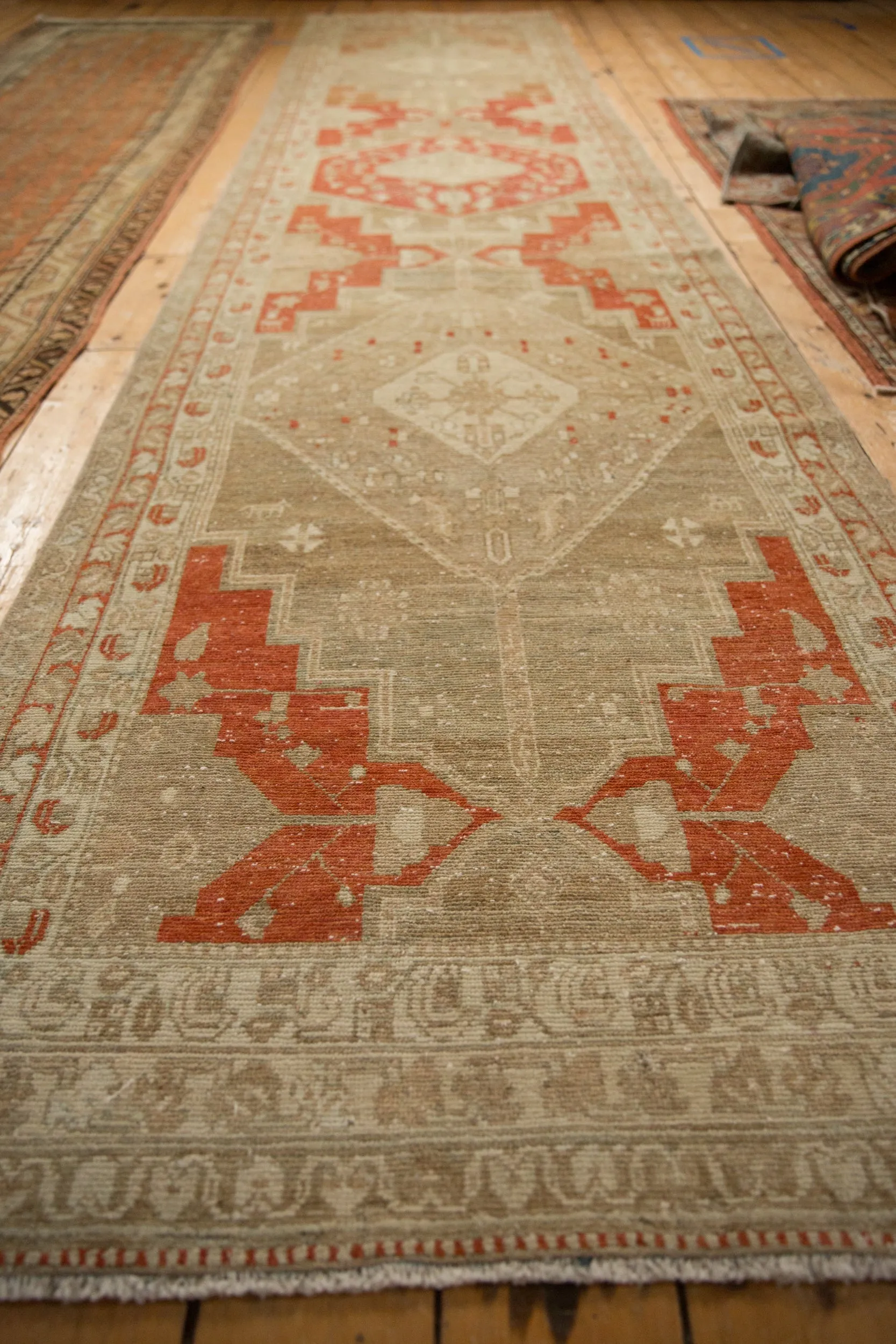 3.5x14.5 Vintage Distressed Malayer Rug Runner