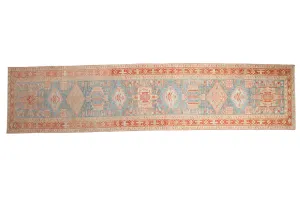 3.5x15 Vintage Distressed Karaja Rug Runner