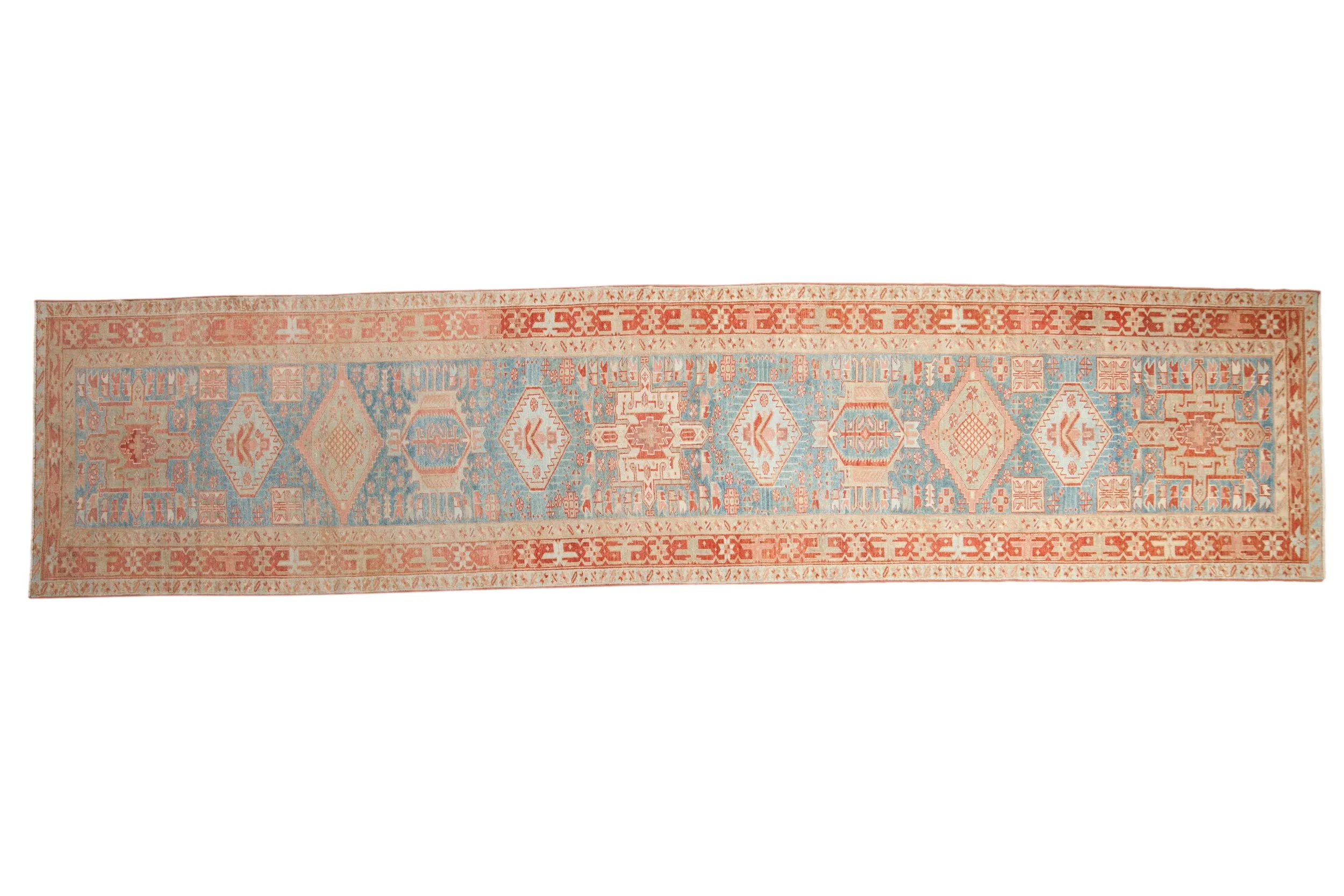 3.5x15 Vintage Distressed Karaja Rug Runner