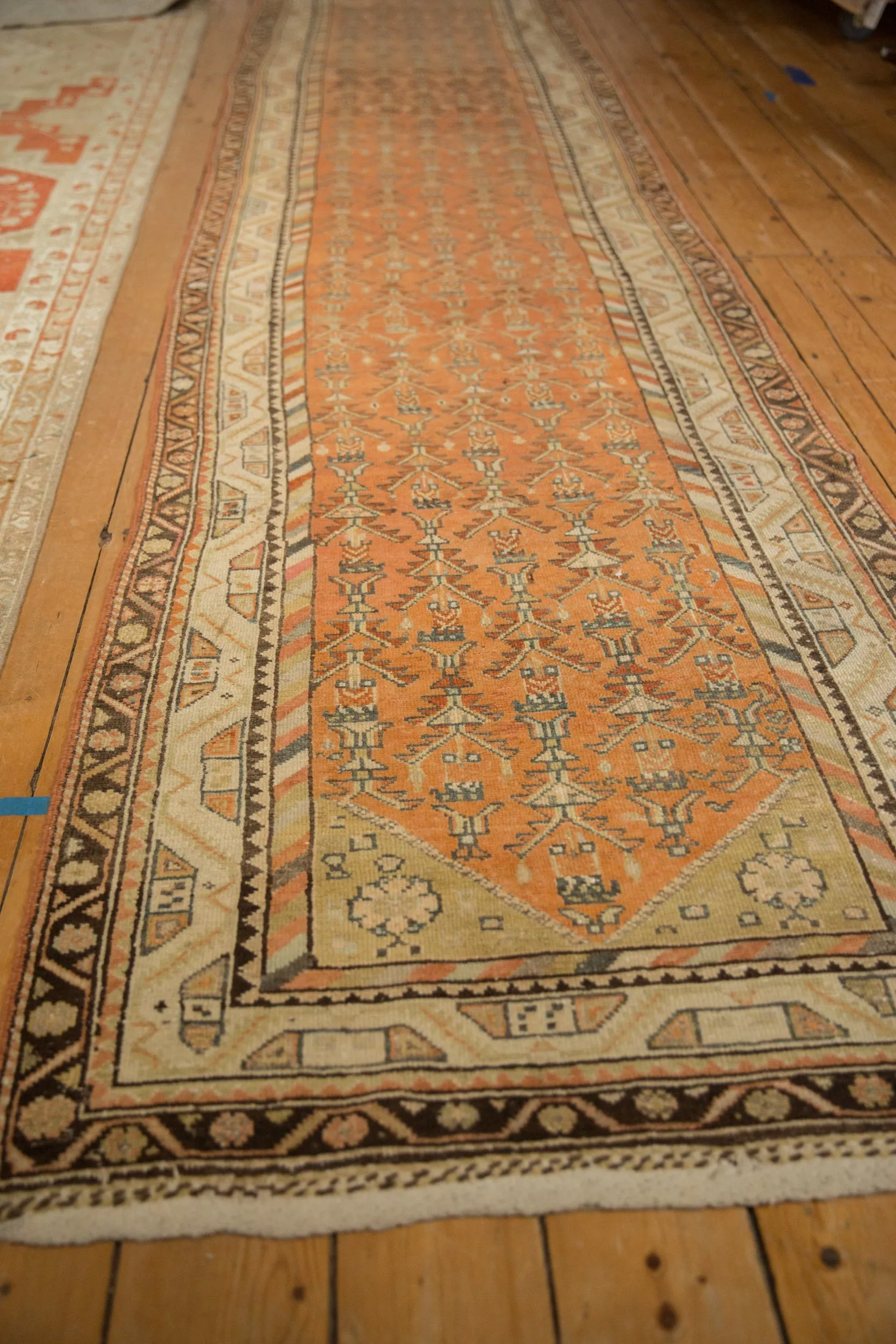 3x13.5 Vintage Distressed Malayer Rug Runner