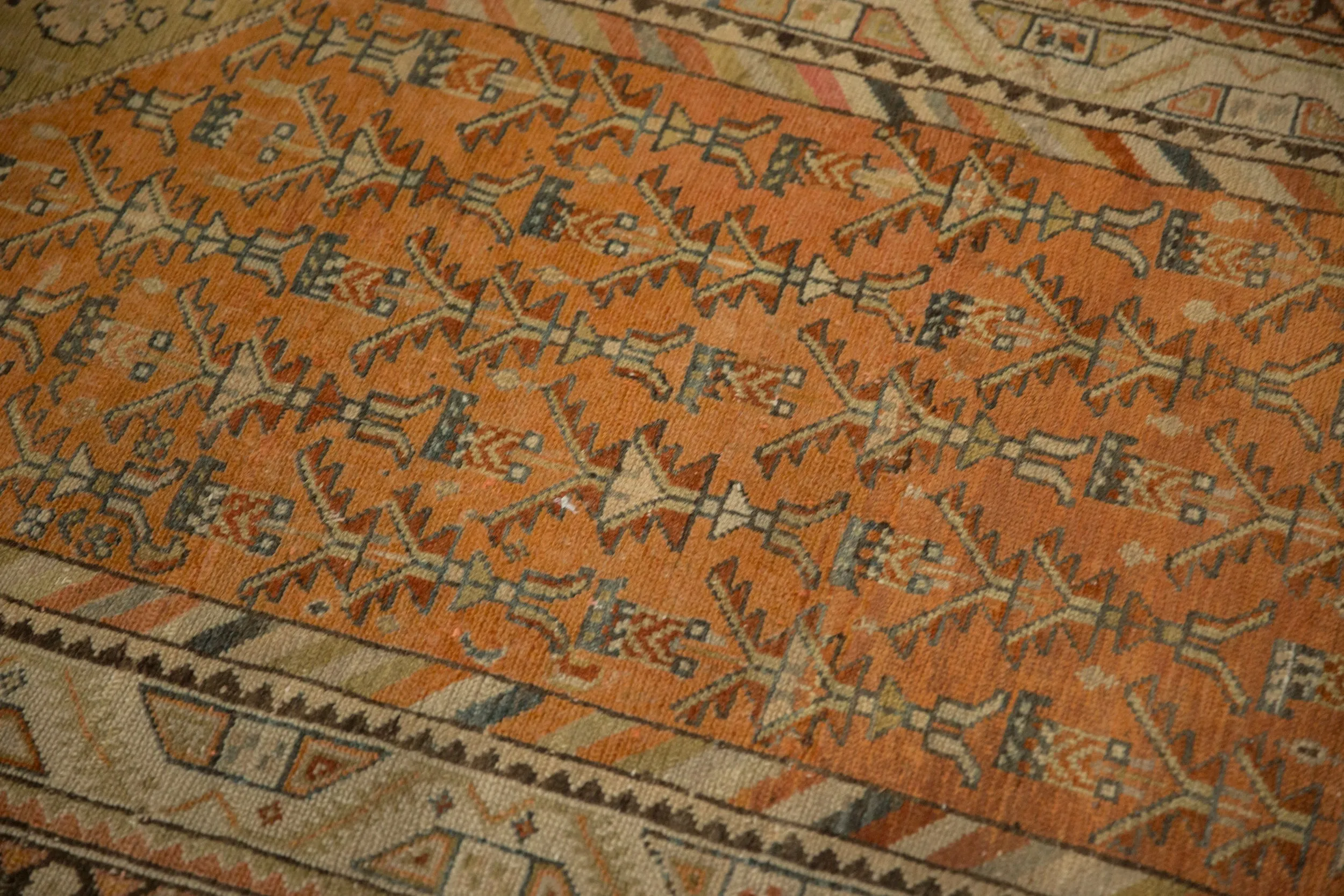 3x13.5 Vintage Distressed Malayer Rug Runner