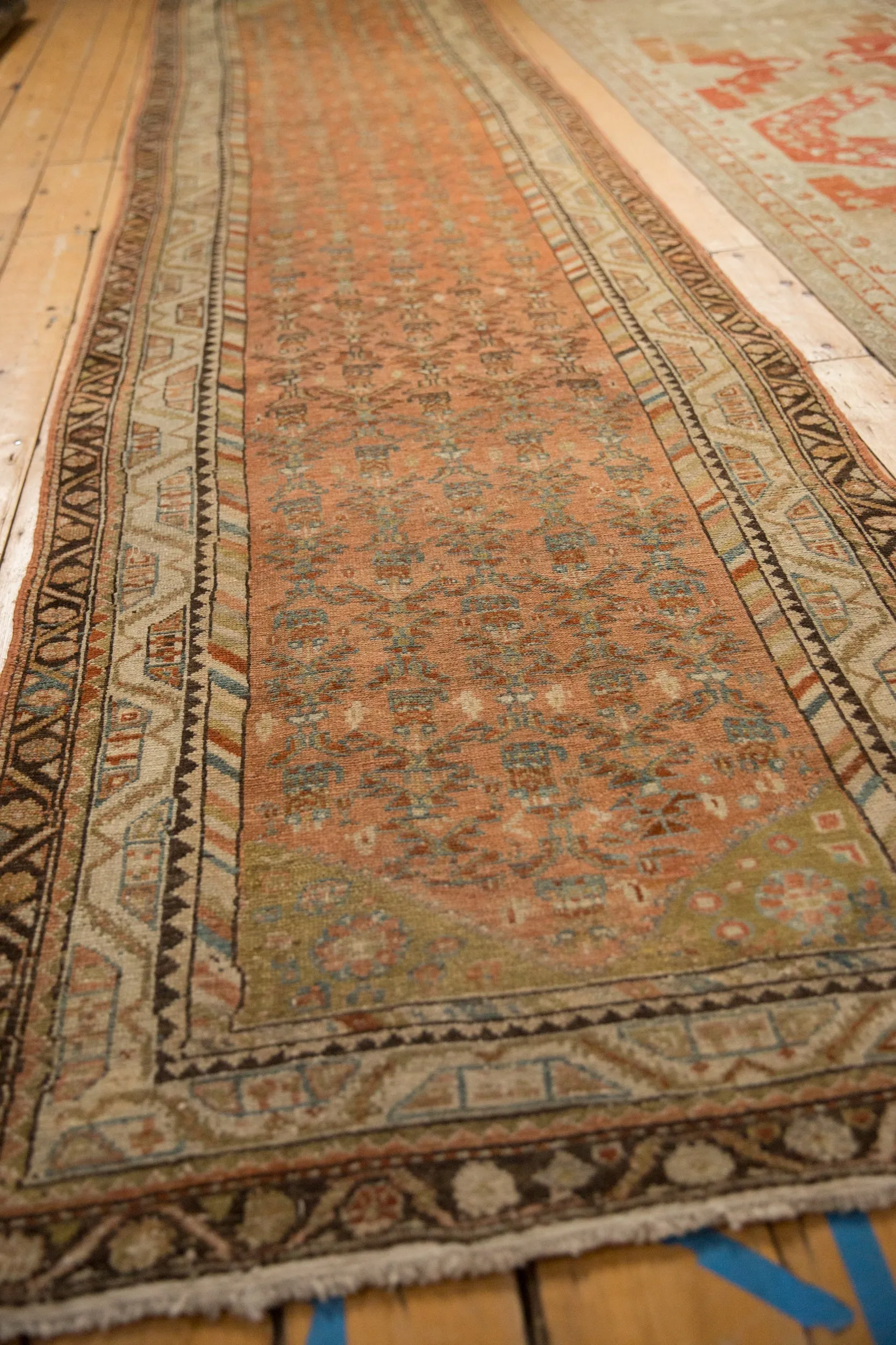 3x13.5 Vintage Distressed Malayer Rug Runner