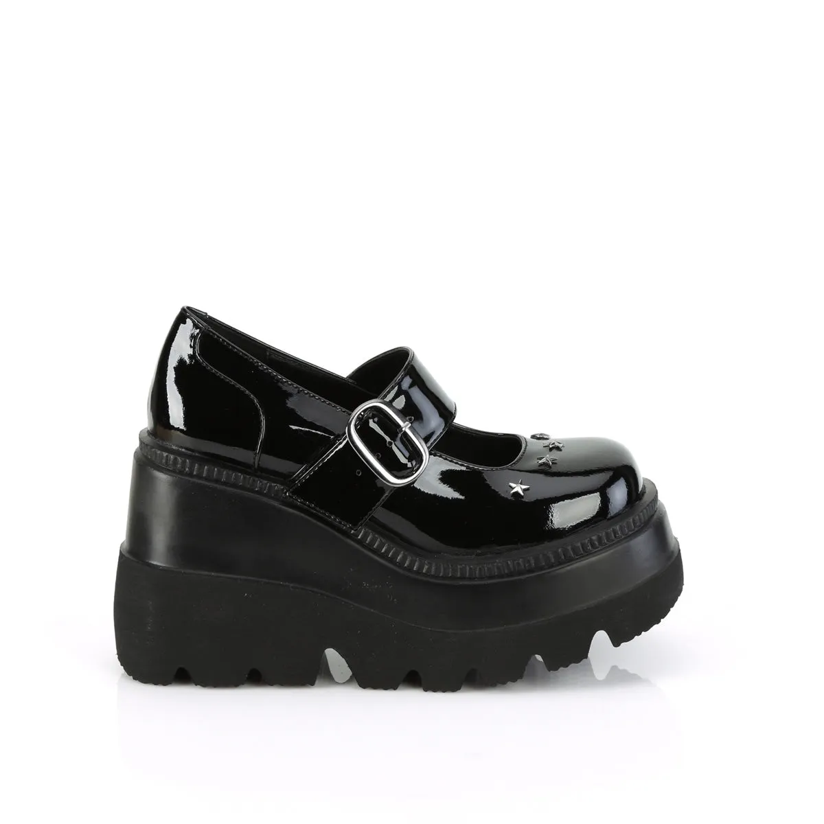 4 Inch Wedge Platform SHAKER-23 Black Patent