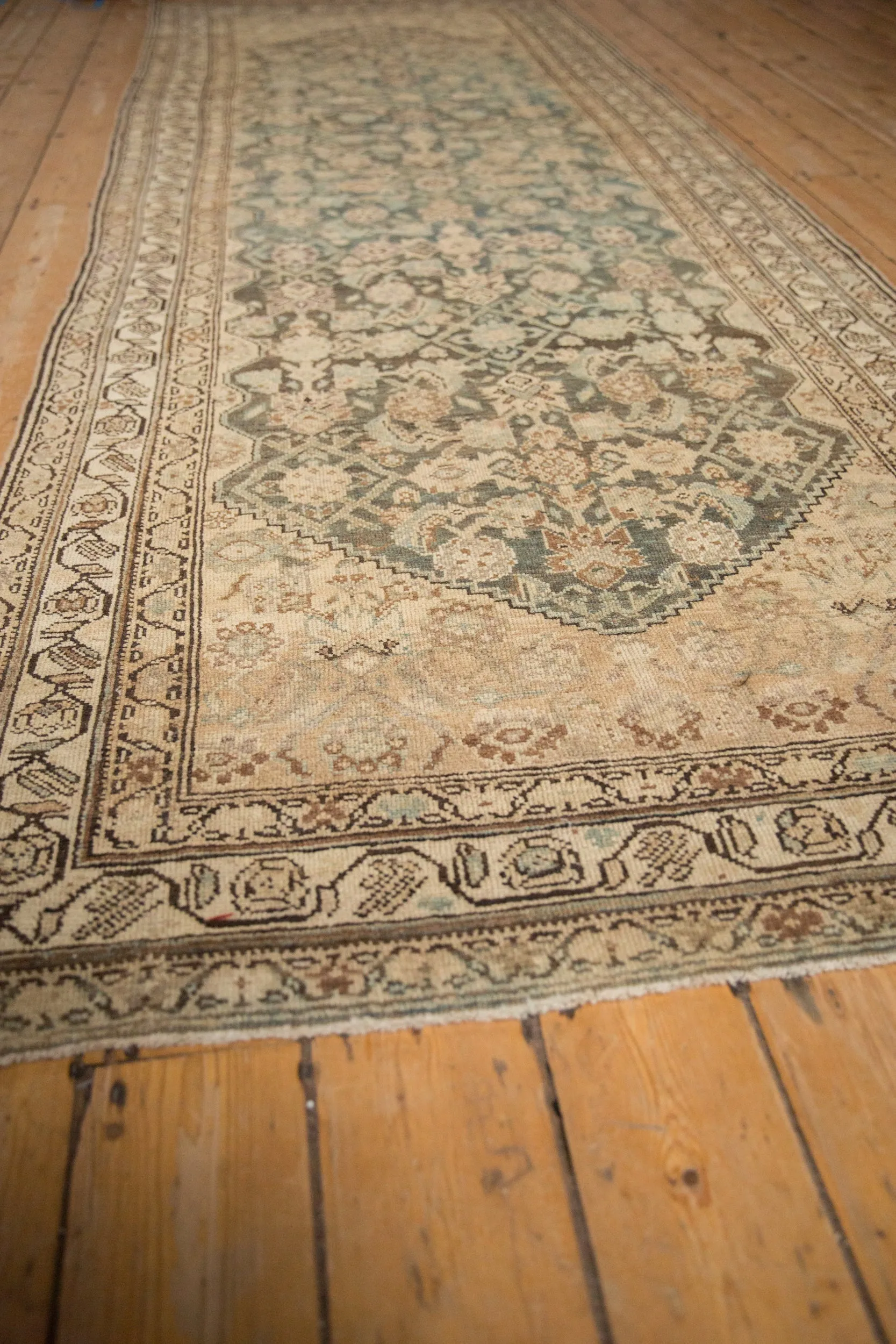 4x11 Vintage Distressed Hamadan Rug Runner