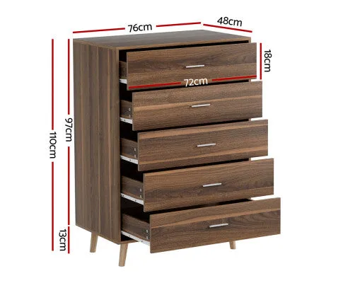 5 Chest of Drawers - MIRI Walnut