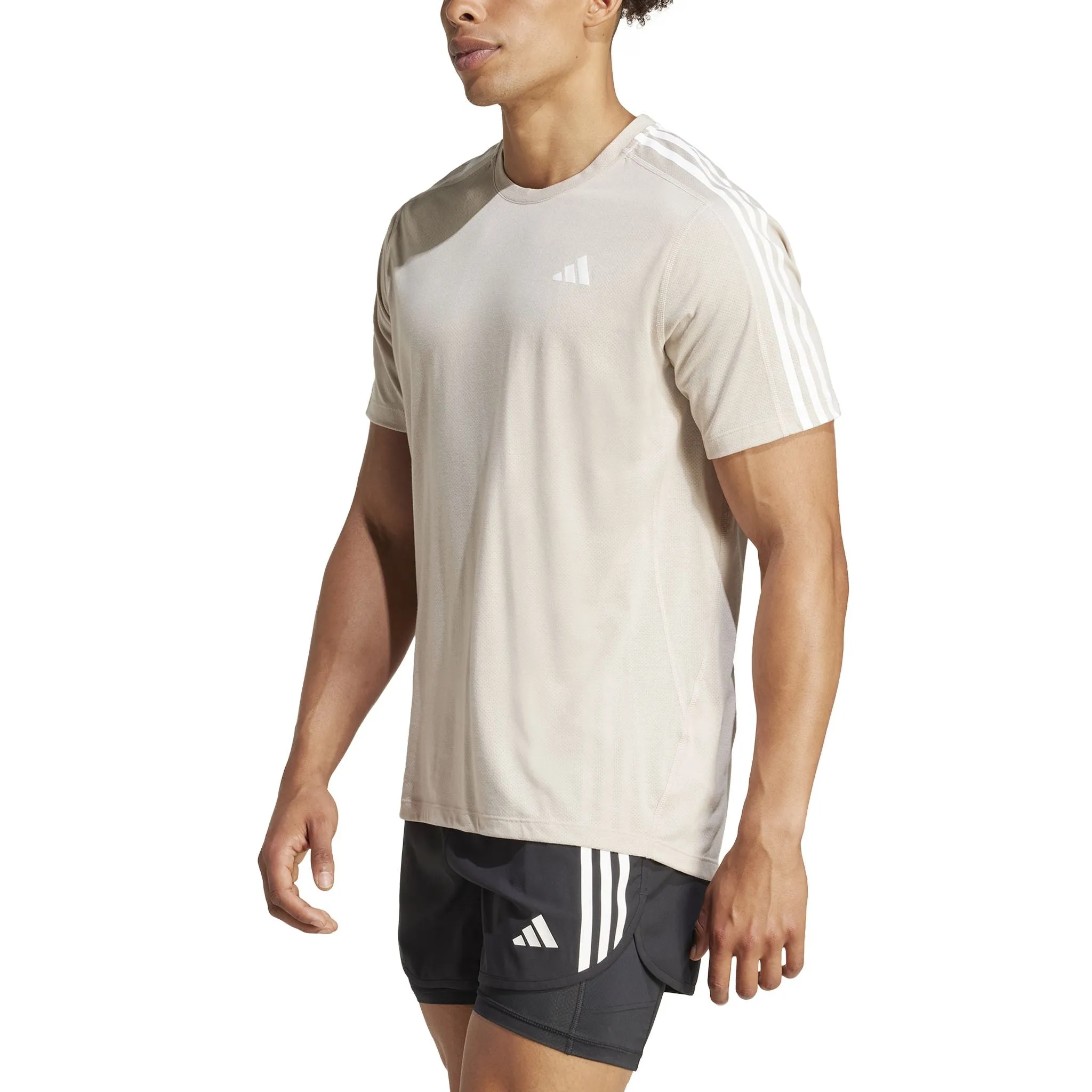 adidas Own The Run 3-Stripes Mens Tee