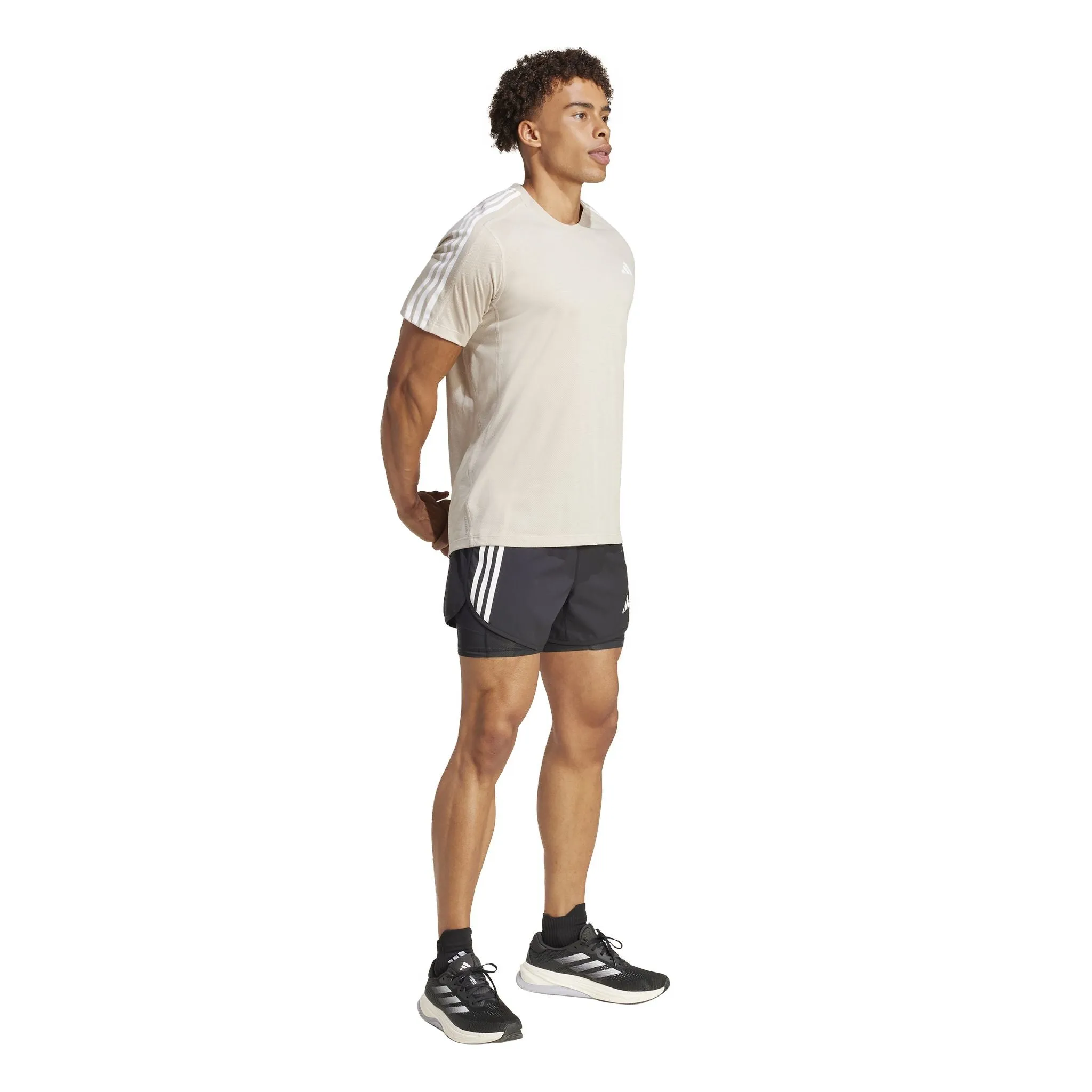 adidas Own The Run 3-Stripes Mens Tee