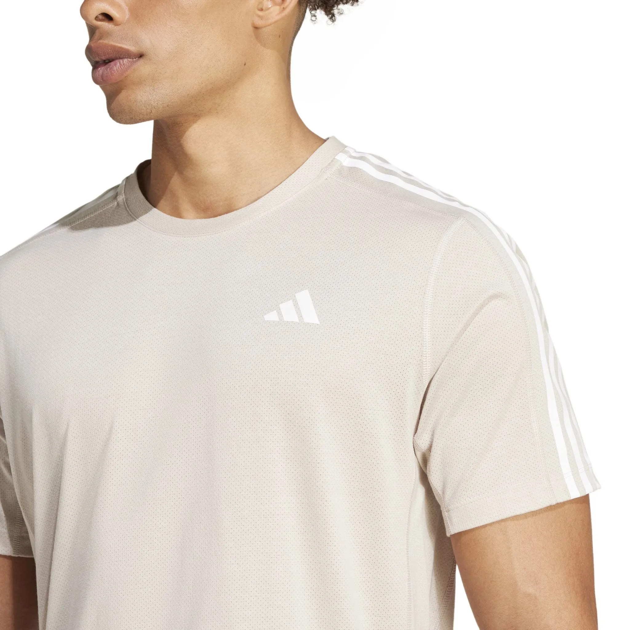 adidas Own The Run 3-Stripes Mens Tee