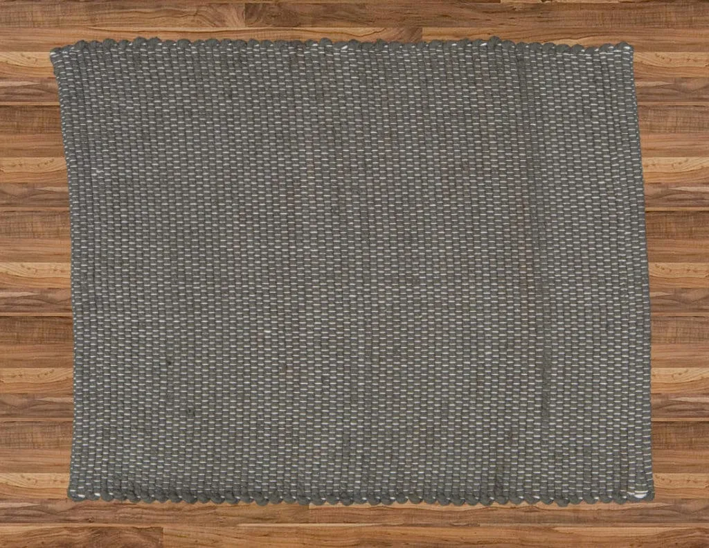 Amelia Jackson Placemat and Table Runners Dhurrie Tabby Charcoal SPM012