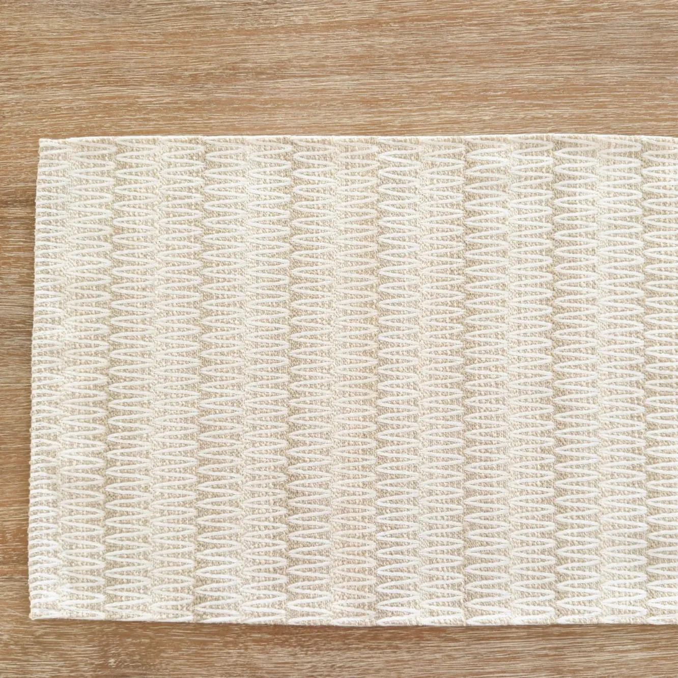 Anaya Home Summer Twist Beige Indoor Outdoor Table Runner