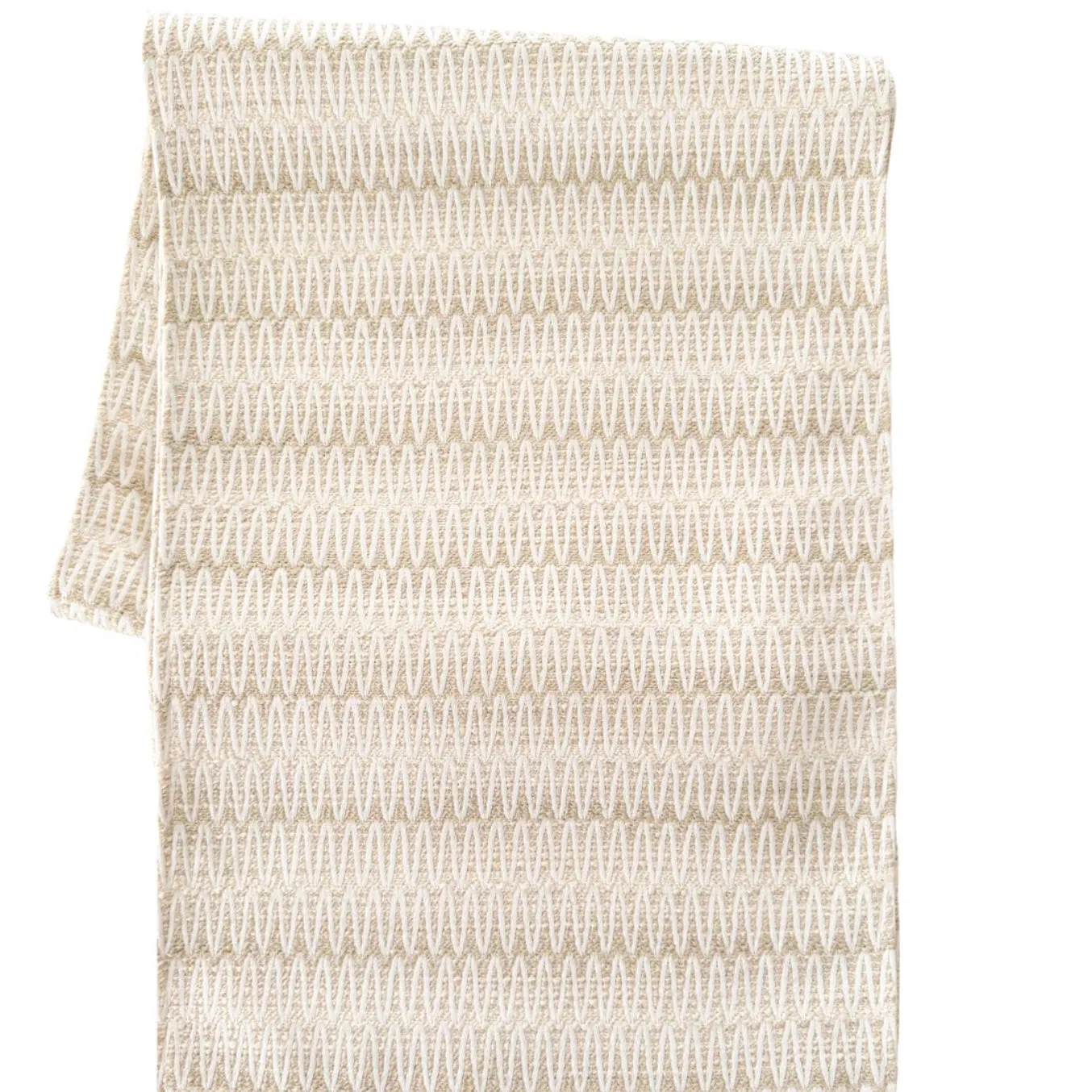 Anaya Home Summer Twist Beige Indoor Outdoor Table Runner