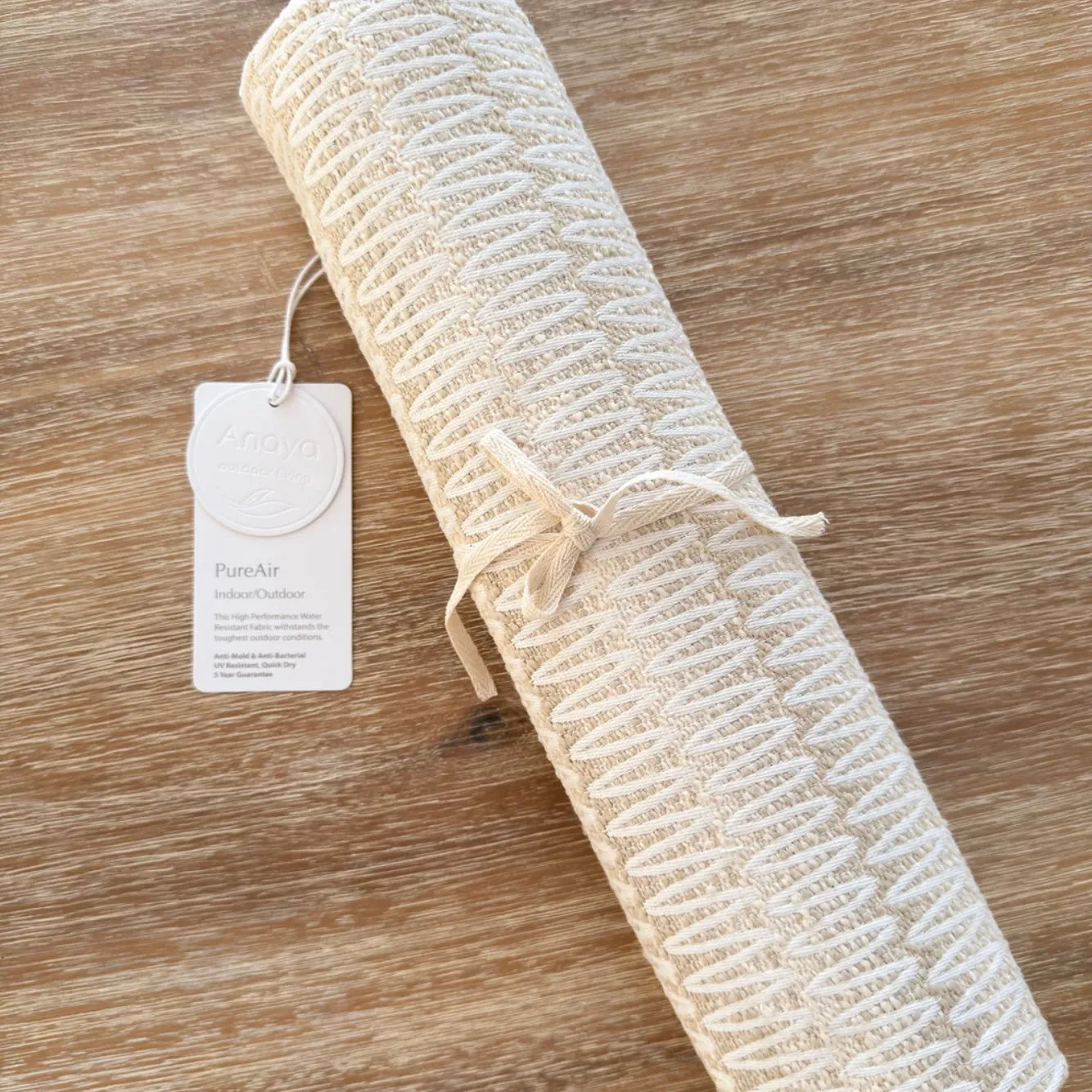 Anaya Home Summer Twist Beige Indoor Outdoor Table Runner