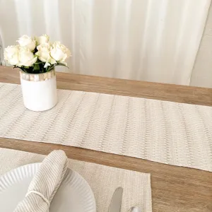 Anaya Home Summer Twist Beige Indoor Outdoor Table Runner