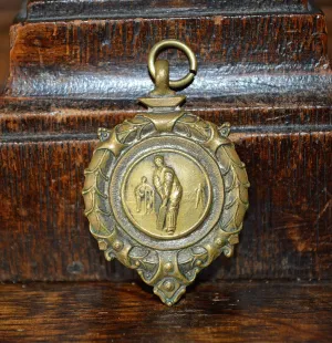 Antique Pocket Watch Fob English Bronze 1958 Cricket Medal