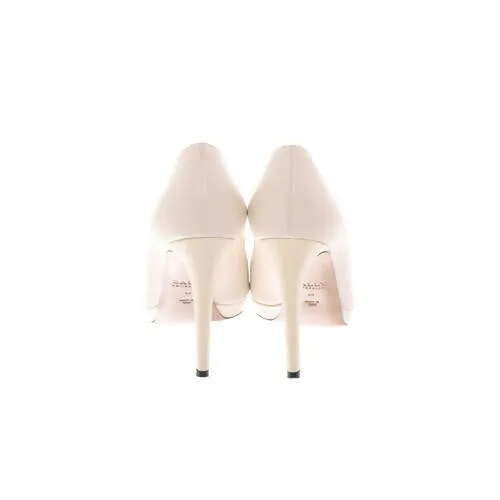 BALLY Pumps/Peeptoes aus Leder in Creme EU 40