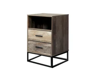 Bedside Table 2 Drawers with Shelf - BADAN
