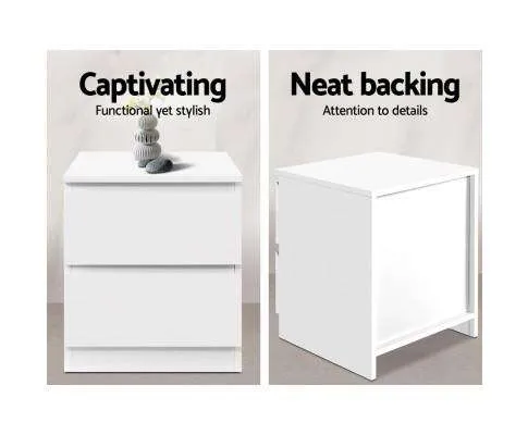 Bedside Table Cabinet Lamp Side Tables Drawers Nightstand Unit White