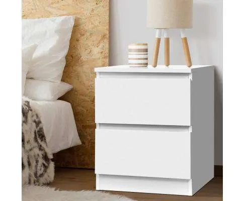 Bedside Table Cabinet Lamp Side Tables Drawers Nightstand Unit White