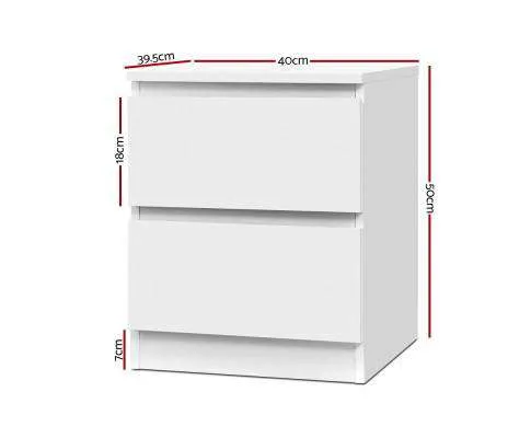 Bedside Table Cabinet Lamp Side Tables Drawers Nightstand Unit White