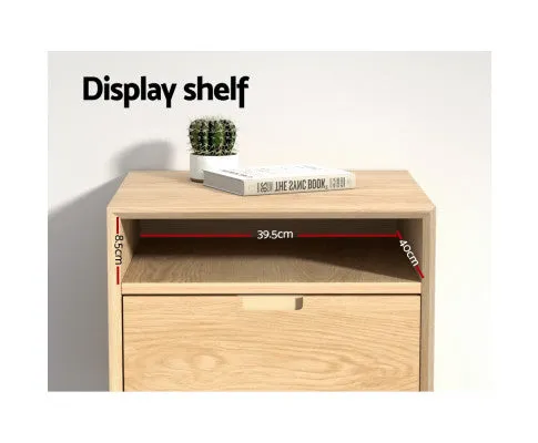 Bedside Table Drawers Side Table Shelf Storage Cabinet Nightstand GORR