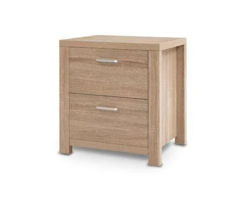 Bedside Table Lamp Side Tables Drawers Nightstand Unit Beige Wood