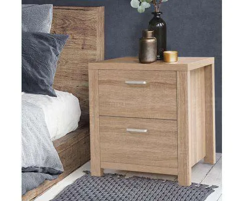 Bedside Table Lamp Side Tables Drawers Nightstand Unit Beige Wood