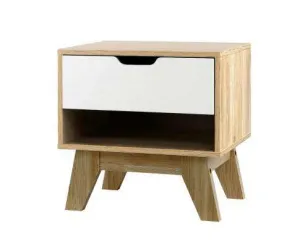 Bedside Table White Wooden