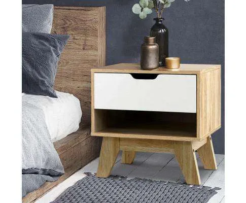 Bedside Table White Wooden