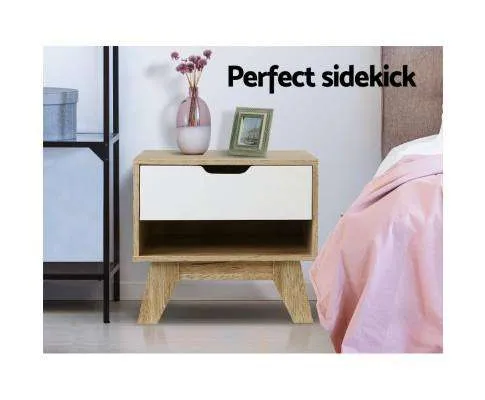 Bedside Table White Wooden