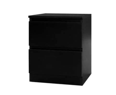 Bedside Tables Drawers Side Table Bedroom Furniture Nightstand Black Lamp