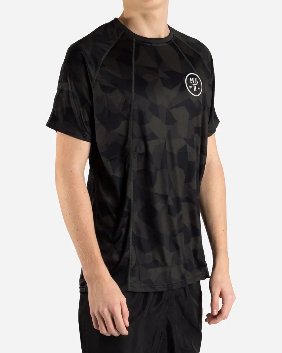 Black Camo Airflow Tee - Green Camo