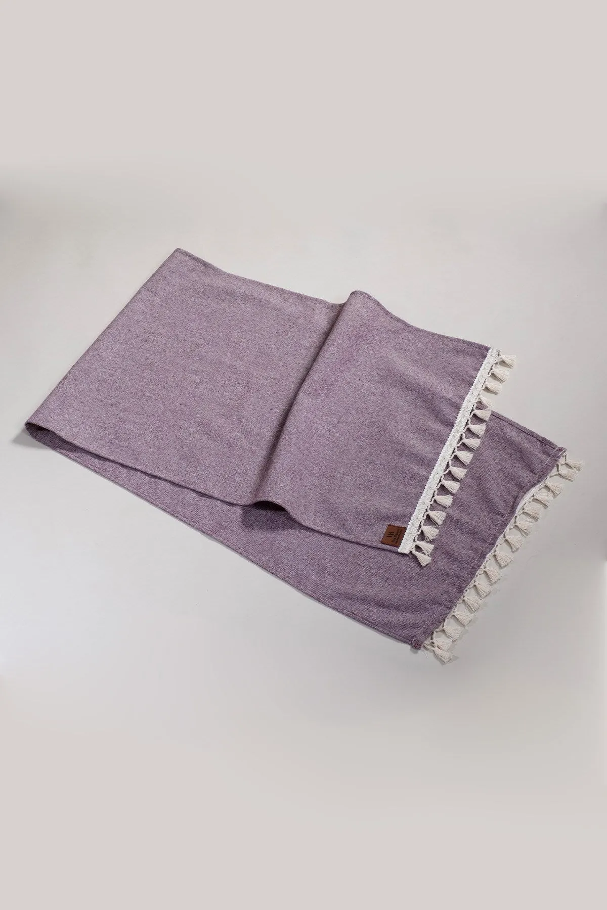 Bobble Cotton Table Runner - Claret Red
