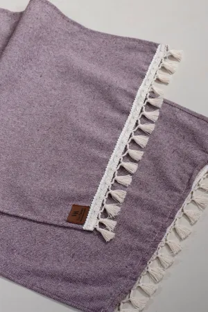 Bobble Cotton Table Runner - Claret Red