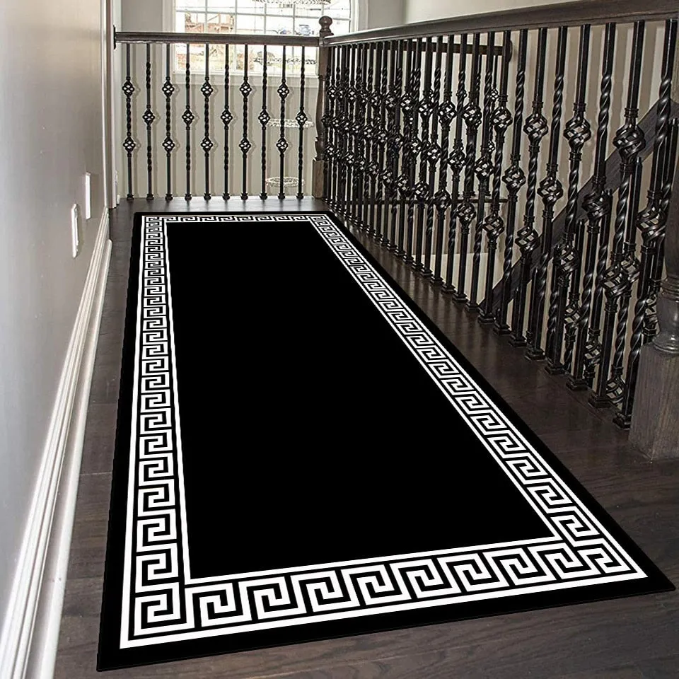 CarpetnRug Carpets For Corridor Black White Yellow Luxury Long Runner Hallway Rug Modern House Room Hall Doorway Bedroom Kitchen Floor Mat