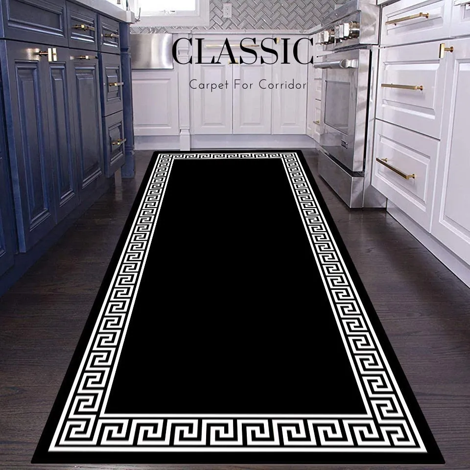 CarpetnRug Carpets For Corridor Black White Yellow Luxury Long Runner Hallway Rug Modern House Room Hall Doorway Bedroom Kitchen Floor Mat