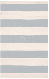 Catamaran Stripe Indoor/Outdoor Rug - Light Blue & Ivory