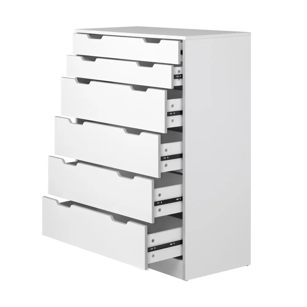 CELESTE 6 Chest of Drawers Tallboy Cabinet Bedroom Clothes White Furniture