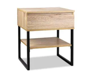 Chest Style Metal Bedside Table