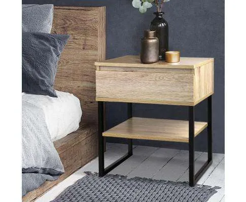 Chest Style Metal Bedside Table
