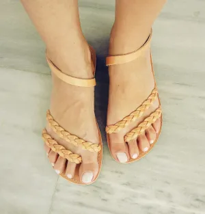 Classic braided leather sandals